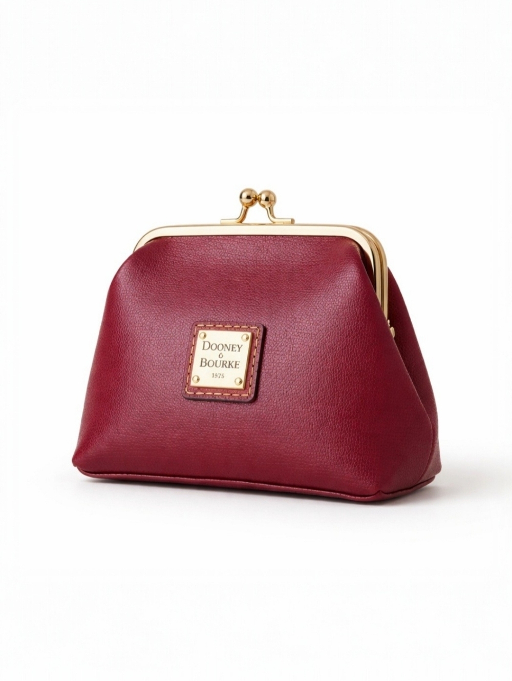 Dooney & Bourke Cranberry Saffiano Kisslock Coin Purse Large Frame NWT Red